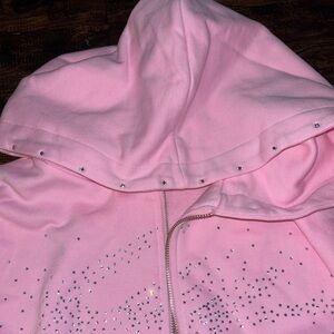 Lee Pink Hoodie with Rhinestone Accents